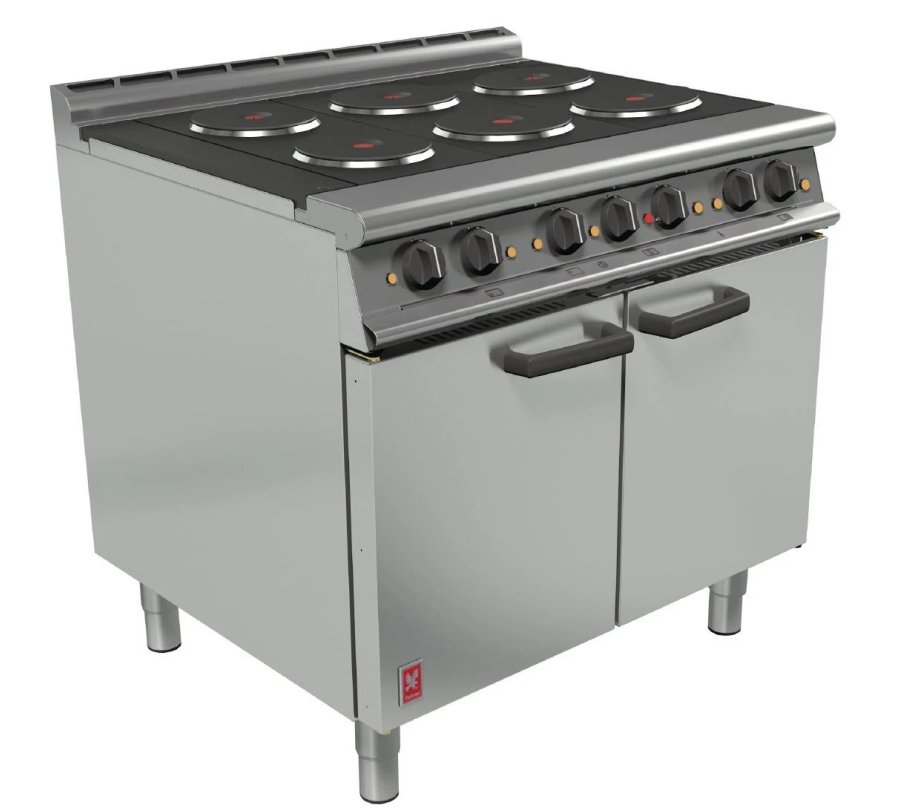 Falcon Dominator E3101P 6HP 6 Ring Hotplate Electric Oven Range W900mm